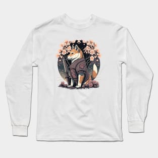 Get Ready to Stand Out with Shiba Dog Samurai Long Sleeve T-Shirt